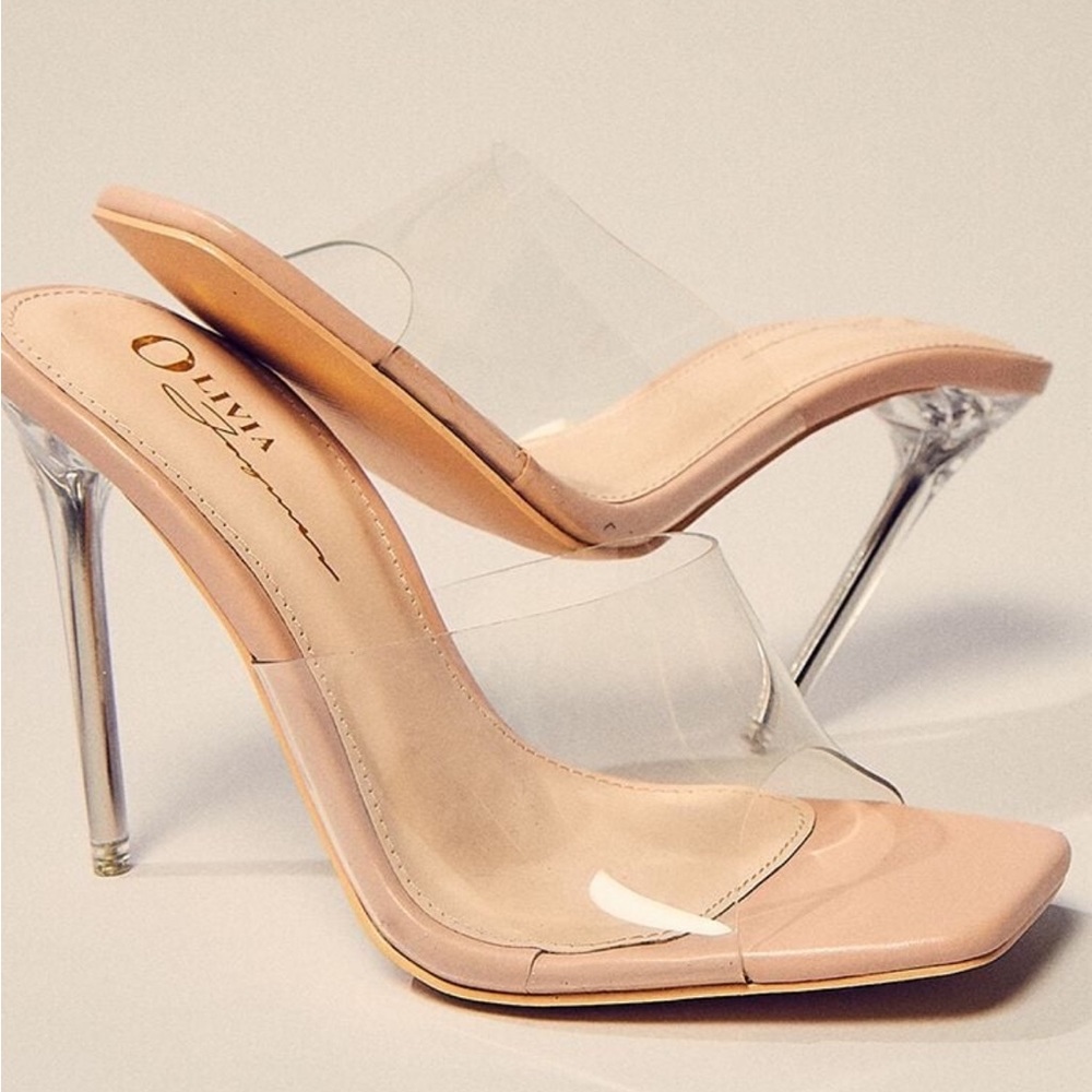 Open Toe Lucite Stiletto Heels